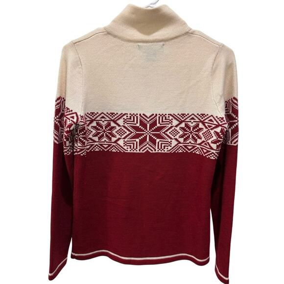 100% Merino Wool Winter Holiday Sweater Eddie Bauer Women’s Size Small - Picture 2 of 5